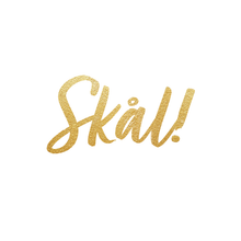Last inn bildet i Galleri-visningsprogrammet, 3-lags Hvit serviett med gull tekst - Skål!
