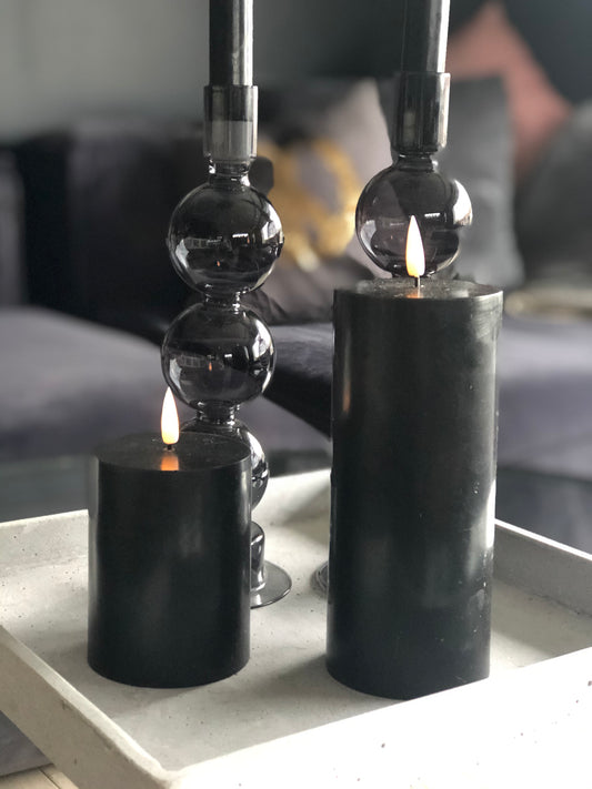 Naturtro LED-kubbelys, sort - 9 cm