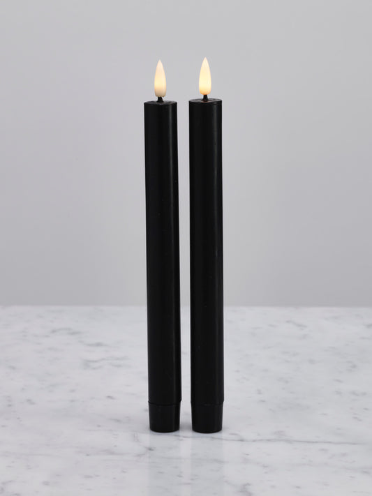 2 stk Naturtro LED-kronelys- Sort