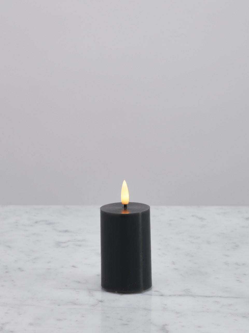 Naturtro LED-kubbelys, mørk grå 5 x 7,5 cm