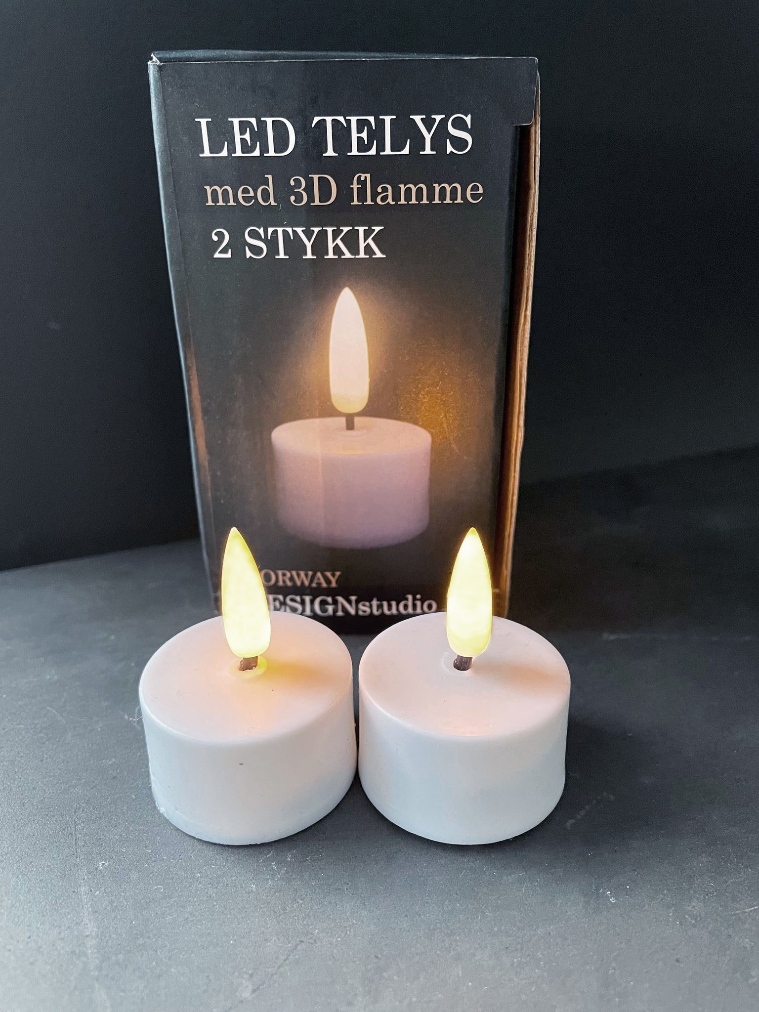 LED Telys med 3D flamme - 2 nå med ny og varmere flamme! – Norway DesignStudio